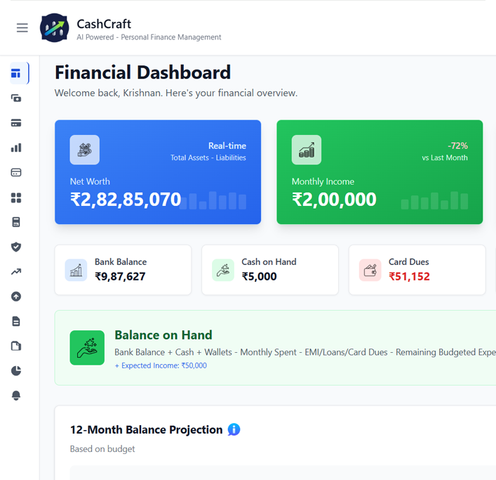 CashCraft App Interface
